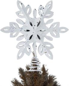 img 3 attached to 🎄 YEAHOME Snowflake Christmas Tree Topper - Lighted Snowwhite Treetop with Snowflake Projector Lights for Christmas Tree Decorations