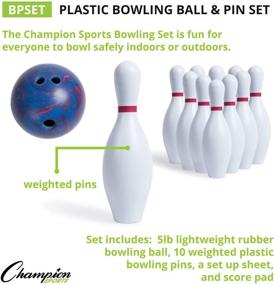 img 3 attached to 🎳 Optimized Model: BPSET - Champion Sports Bowling Set: Rubber Ball & Plastic Pins for Training & Kids Games