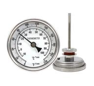 🌡️ enhance home brewing with concord 3" stainless steel thermometer: easy mounting assembly for precise temperature control logo