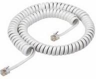 📞 15-foot white coiled telephone phone handset cable cord - reliable and durable from bistras logo