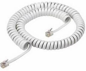 img 1 attached to 📞 15-Foot White Coiled Telephone Phone Handset Cable Cord - Reliable and Durable from Bistras