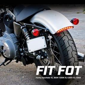 img 2 attached to 🏍️ ANKIA Мотоцикл Отрезанный Задний Крыло Edge LED Стоп-сигнал Маяк Тормозной Светильник для Harley Sportster XL883N 1200N XL1200V XL1200X - Куриленая Черная Издание: Увеличьте Безопасность с Фонарями Стоп/Дневного Света и Поворотными Сигналами