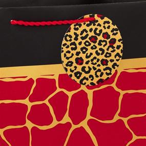 img 1 attached to 🎁 Hallmark Holiday Animal Print Gift Bag Bundle: 4 Large 13" Bags in Red, Gold, and Black Plaid, Leopard Print, and Giraffe Print for Christmas, Hanukkah, Valentine's Day - 2 Stunning Designs!