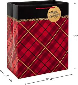 img 2 attached to 🎁 Hallmark Holiday Animal Print Gift Bag Bundle: 4 Large 13" Bags in Red, Gold, and Black Plaid, Leopard Print, and Giraffe Print for Christmas, Hanukkah, Valentine's Day - 2 Stunning Designs!