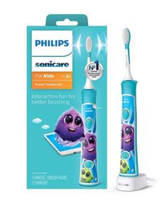 img 4 attached to Philips Sonicare для детей 3+ Bluetooth Connected Зубная щетка Aqua - интерактивная и аккумуляторная, HX6321/02.