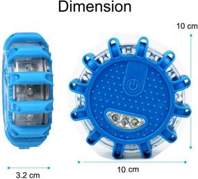 img 1 attached to 🚦 Ultimate Safety Set: 3 LED Flares Emergency Roadside SOS Lights with Magnetic Base - Rainproof, Blue Pack of 1