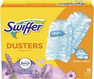 clean with ease: swiffer 180 dusters with febreze lavender for ceiling fans and multi surfaces, 18 count refills. logo