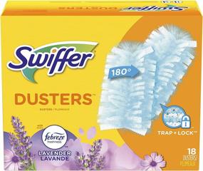 img 4 attached to Clean with Ease: Swiffer 180 Dusters with Febreze Lavender for Ceiling Fans and Multi Surfaces, 18 Count Refills.