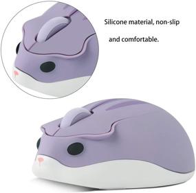 img 3 attached to 🐹 elec Space Wireless Mouse – Cute Animal Hamster Shape, Silent & Portable – 1200DPI Optics – USB Receiver – 3 Button Cordless Mouse for PC Mac Laptop (Purple)