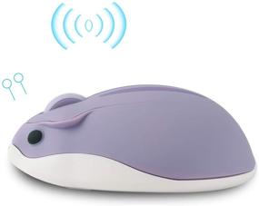 img 1 attached to 🐹 elec Space Wireless Mouse – Cute Animal Hamster Shape, Silent & Portable – 1200DPI Optics – USB Receiver – 3 Button Cordless Mouse for PC Mac Laptop (Purple)