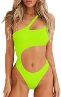 beagimeg women's sensual one shoulder cut out one piece swimsuit logo