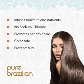 img 2 attached to 🌿 PURE BRAZILIAN Anti Frizz Daily Shampoo - Salt-Free, Color Safe with Keratin, Argan Oil, and Acai - 13.5 Fl. Ounces / 400 Milliliter