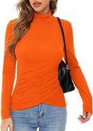 👚 wardrobe essential: loemes turtleneck long sleeve wrap ruched tops for women - ultimate fall fashion logo