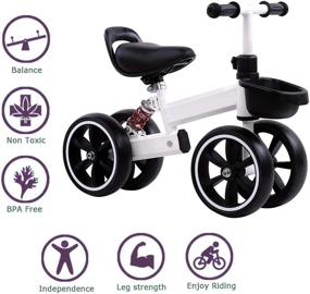 img 2 attached to 🚲 Kesida Kids Balance Bike for 2-6 Year Olds - Children's Walking Training Scooter Bicycle, No Pedal or Footrest (White)