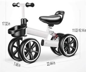 img 3 attached to 🚲 Kesida Kids Balance Bike for 2-6 Year Olds - Children's Walking Training Scooter Bicycle, No Pedal or Footrest (White)