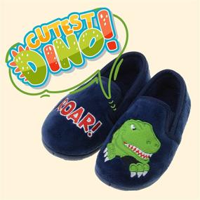 img 3 attached to DECIMEN Boys Dinosaur Slippers: Cozy, Rubber-Sole Slip-Ons for Indoor and Outdoor Fun!