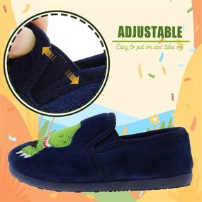 img 2 attached to DECIMEN Boys Dinosaur Slippers: Cozy, Rubber-Sole Slip-Ons for Indoor and Outdoor Fun!