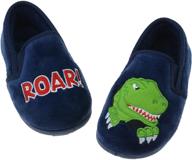 decimen boys dinosaur slippers: cozy, rubber-sole slip-ons for indoor and outdoor fun! logo