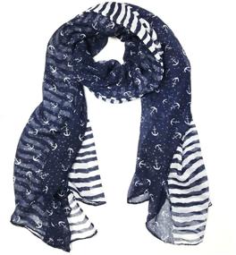 img 4 attached to Wrapables Stripes Anchor Nautical Marine Women's Accessories