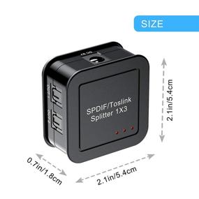 img 2 attached to Enhance Your Audio Experience with the Digital Optical Audio 1x3 Splitter: SPDIF TOSLINK Fiber Audio Splitter with Optical Cable and Power Adapter