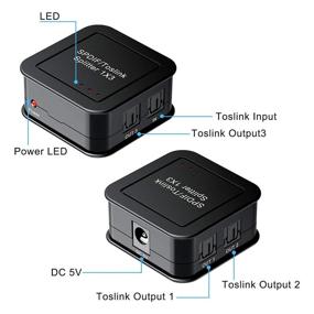 img 3 attached to Enhance Your Audio Experience with the Digital Optical Audio 1x3 Splitter: SPDIF TOSLINK Fiber Audio Splitter with Optical Cable and Power Adapter