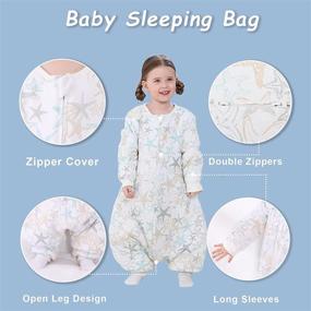 img 1 attached to 👶 Cozy and Versatile Baby Sleep Sack with Feet and Legs: 2.5 TOG Wearable Blanket for Winter, 6M-5T Sizes, Weighted Option Available, Medium