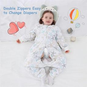 img 3 attached to 👶 Cozy and Versatile Baby Sleep Sack with Feet and Legs: 2.5 TOG Wearable Blanket for Winter, 6M-5T Sizes, Weighted Option Available, Medium