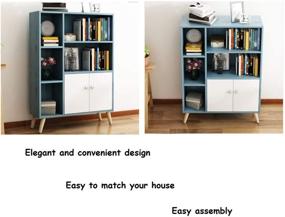 img 1 attached to GDLMA Storage Sideboard, 🔵 Blue Modern Bookcase with 2 Doors