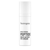 neutrogena rapid firming peptide eye cream: multi action depuffing & brightening formula. hydrating & fragrance-free eye firming cream to effectively reduce fine lines & puffiness. volume: 0.5 fl. oz. logo