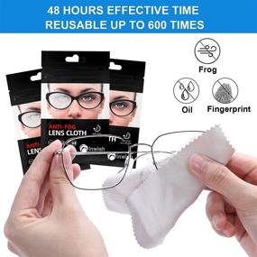 img 2 attached to INWISH Reusable Anti Fog Wipes for Glasses - 3 Pack Nano Magic Dry Antifog Wipes for Lens, Eyeglasses, Goggles, Glasses While Wearing Face Mask - Anti Static No Fog Cloth Lasts 48 Hours, Can Be Used 600 Times