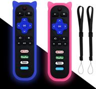 📺 universal pack of 2 remote control replacements for tcl roku tvs with remote cover - compatible with all tcl 32" 40" 43" 48" 49" 50" 55" 65" 75" 85" roku tv - no setup required (glow pink and blue) logo