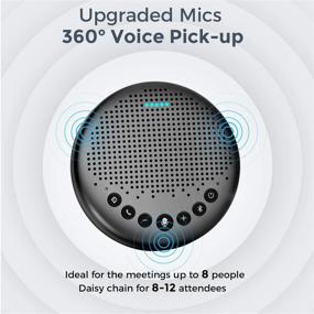 img 1 attached to 🔊 eMeet Luna Bluetooth Speakerphone: Powerful Noise Reduction, Daisy Chain Feature, USB Dongle, Ideal for Home Office - 360° Voice Pickup, Accommodates 8 People
