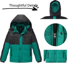 img 1 attached to 👦 GGleaf Boys' Hooded Quilted Outerwear in Blackish: Stylish Jackets & Coats for Your Little Gentleman