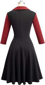 img 2 attached to 👗 HomEYEE Women's Colorblock Sleeve Church Dresses in Women's Clothing