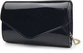 img 4 attached to Glossy Envelope Evening Leather Shoulder Women's Handbags & Wallets