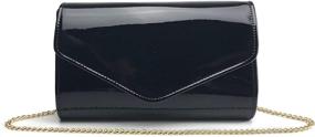 img 3 attached to Glossy Envelope Evening Leather Shoulder Women's Handbags & Wallets