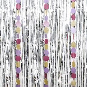 img 1 attached to 🎉 Sparkling Silver Foil Fringe Curtains for Christmas, New Years, Birthdays & Events - 2 Pack 3.3ft x 9.8ft Metallic Tinsel Photo Booth Backdrop Curtains