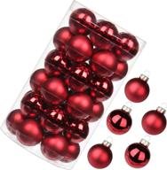 🎄 1.57" christmas ball ornaments 36 pc glass tree decor set - red seamless balls with hanging loop for xmas tree & holiday party logo