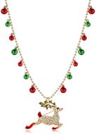 🎄 sparkle with style: isaloe christmas necklaces – festive rhinestone reindeer pendant for women and girls – perfect xmas party gift! logo