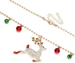 img 2 attached to 🎄 Sparkle with Style: Isaloe Christmas Necklaces – Festive Rhinestone Reindeer Pendant for Women and Girls – Perfect Xmas Party Gift!