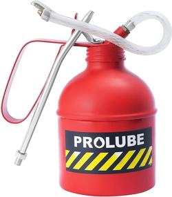 img 3 attached to 🔴 PROLUBE 16-Ounce (500ml) Heavy Duty Steel Pump Pistol Oiler with Rigid & Flexible Spout, Dome Shape, in Eye-Catching Red Color (41433)