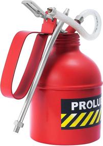 img 2 attached to 🔴 PROLUBE 16-Ounce (500ml) Heavy Duty Steel Pump Pistol Oiler with Rigid & Flexible Spout, Dome Shape, in Eye-Catching Red Color (41433)