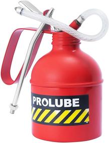 img 1 attached to 🔴 PROLUBE 16-Ounce (500ml) Heavy Duty Steel Pump Pistol Oiler with Rigid & Flexible Spout, Dome Shape, in Eye-Catching Red Color (41433)