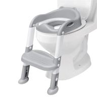 🚽 grey potty training seat with step stool ladder & handles - anti-slip pads, toddler toilet training seat for boys and girls logo