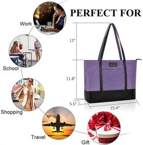 img 2 attached to 👜 Stylish & Spacious Laptop Tote Bag for Women | Fits 15.6-17 Inch Laptops | Water Resistant Nylon | Lightweight Shoulder & Messenger Bag