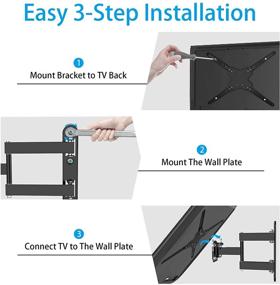 img 1 attached to KDG Full Motion TV Wall Mount for 28-80 Inch LED LCD Flat Curved Screens - Swivel and Tilt Articulating Arm Bracket with VESA Up to 600x400mm and Weight Capacity Up to 110lbs