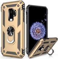 📱 lumarke galaxy s9 case: 16ft drop test, heavy duty military grade protection with magnetic kickstand - compatible with car mount holder - gold logo