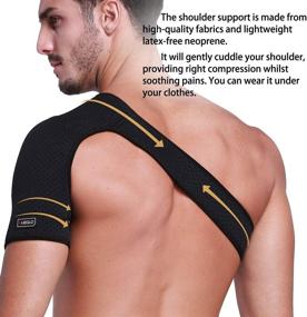 img 2 attached to ⚕️ Hueglo Right Shoulder Brace: Adjustable Support for Rotator Cuff Pain Relief, AC Joint Dislocation, Labrum Tear, Shoulder Sprain, Soreness, Bursitis, Tendinitis, and More