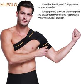 img 3 attached to ⚕️ Hueglo Right Shoulder Brace: Adjustable Support for Rotator Cuff Pain Relief, AC Joint Dislocation, Labrum Tear, Shoulder Sprain, Soreness, Bursitis, Tendinitis, and More