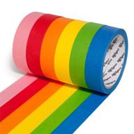 craftzilla colored masking tape: 6 roll multi pack for arts & crafts, labeling, and color coding - 360 feet x 1 inch of vibrant rainbow craft tape logo